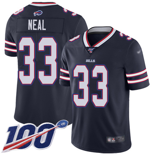 Men Buffalo Bills #33 Siran Neal Limited Navy Blue Inverted Legend 100th Season NFL Jersey->youth nfl jersey->Youth Jersey